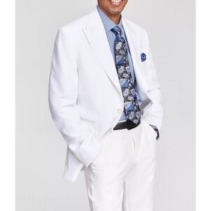 Tayion Men's Classic-Fit Solid Sport Coat White Peak Lapel Size 48R